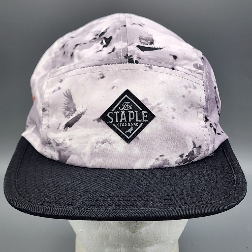 Jeff Staple Standard 5-Panel Gray Hat Cap‎ Black Brim Flying Pigeons Streetwear